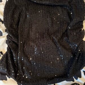 Women’s side scrunch Sequin strapless Top size xl
